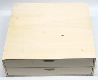 Box mit 2 Schubladenfächer 34,5x34x10cm